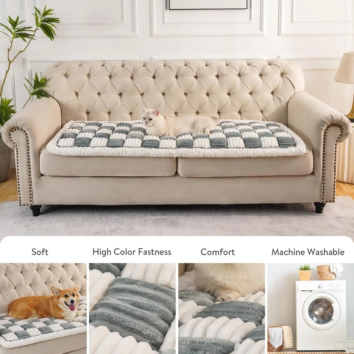 Fun Fuzzy Plaid Huisdier Deken