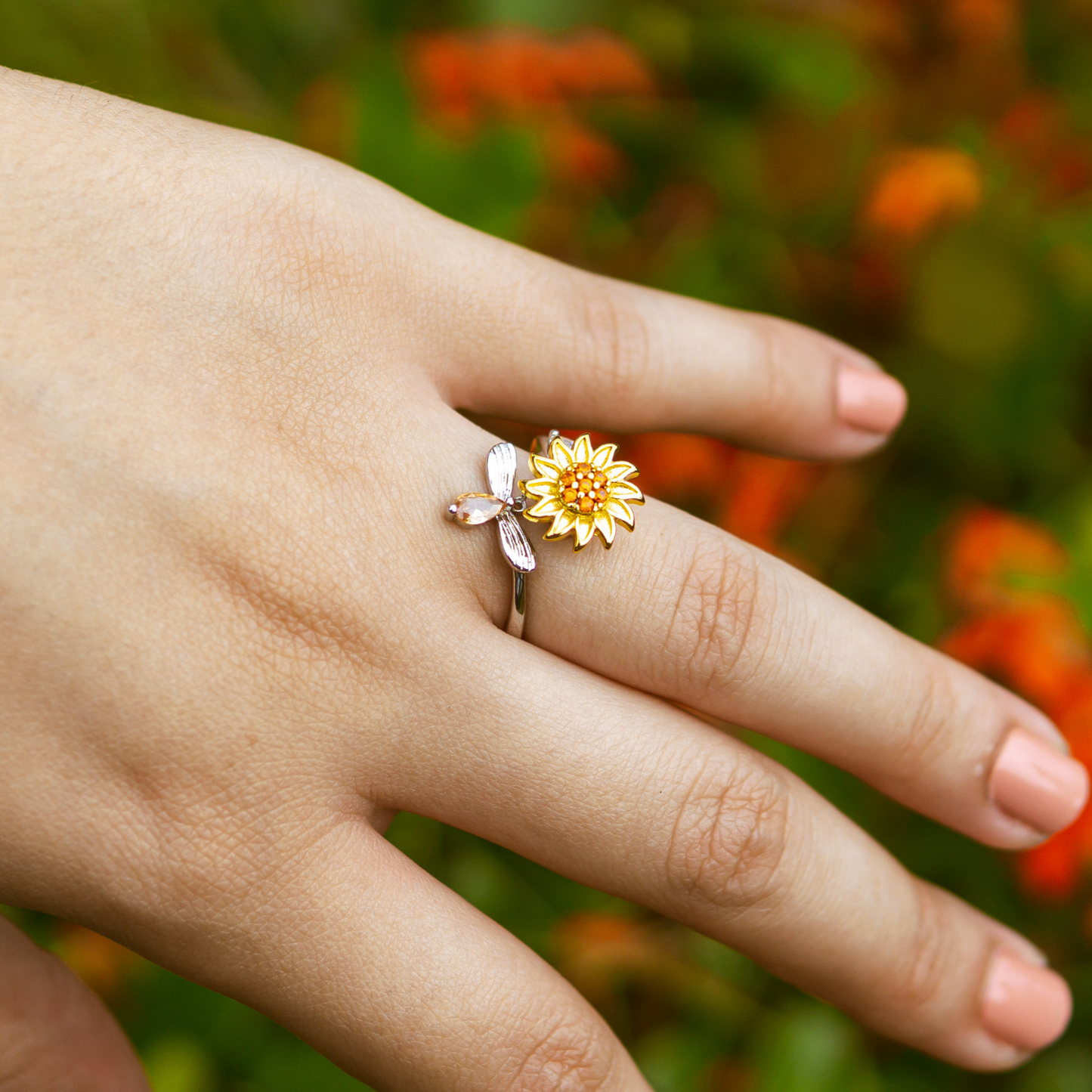 SilverSunflower Charm | Zilvere Ring
